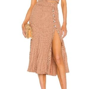 Bardot knit skirts with h side button detail